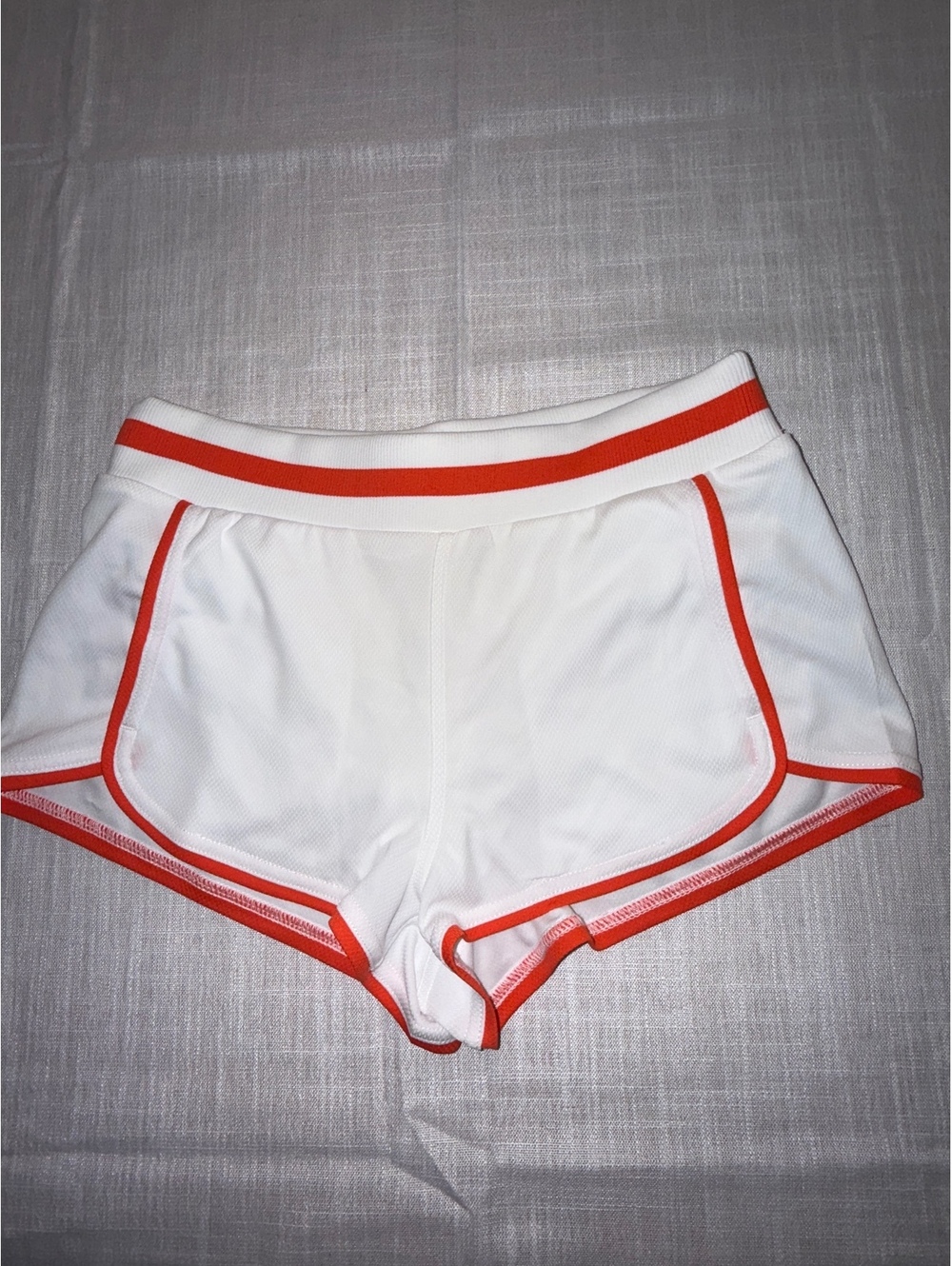 Free People White Athletic Shorts with Orange Trim